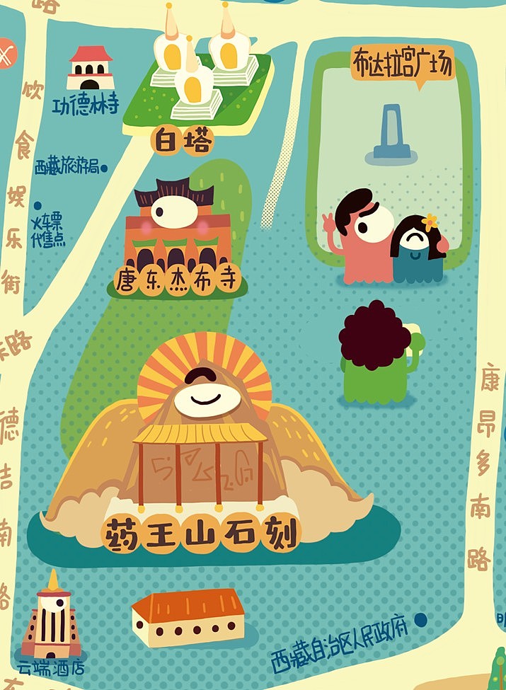 林P酱最新Q版地图之★大西藏篇★(图ZMTA4OTAzMTI=) - 商业插画 - 站酷设计师林P酱原创素材 - 站酷ZCOOL