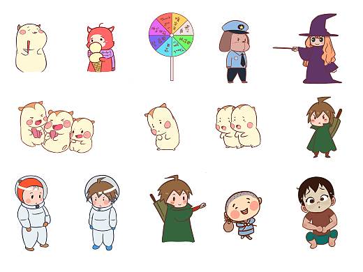 一些小的卡通角色集合（個人主頁-ZNDM3NTg2MjA=） - 其他動漫 - 站酷設(shè)計師綠色的老K原創(chuàng)素材 - 站酷ZCOOL