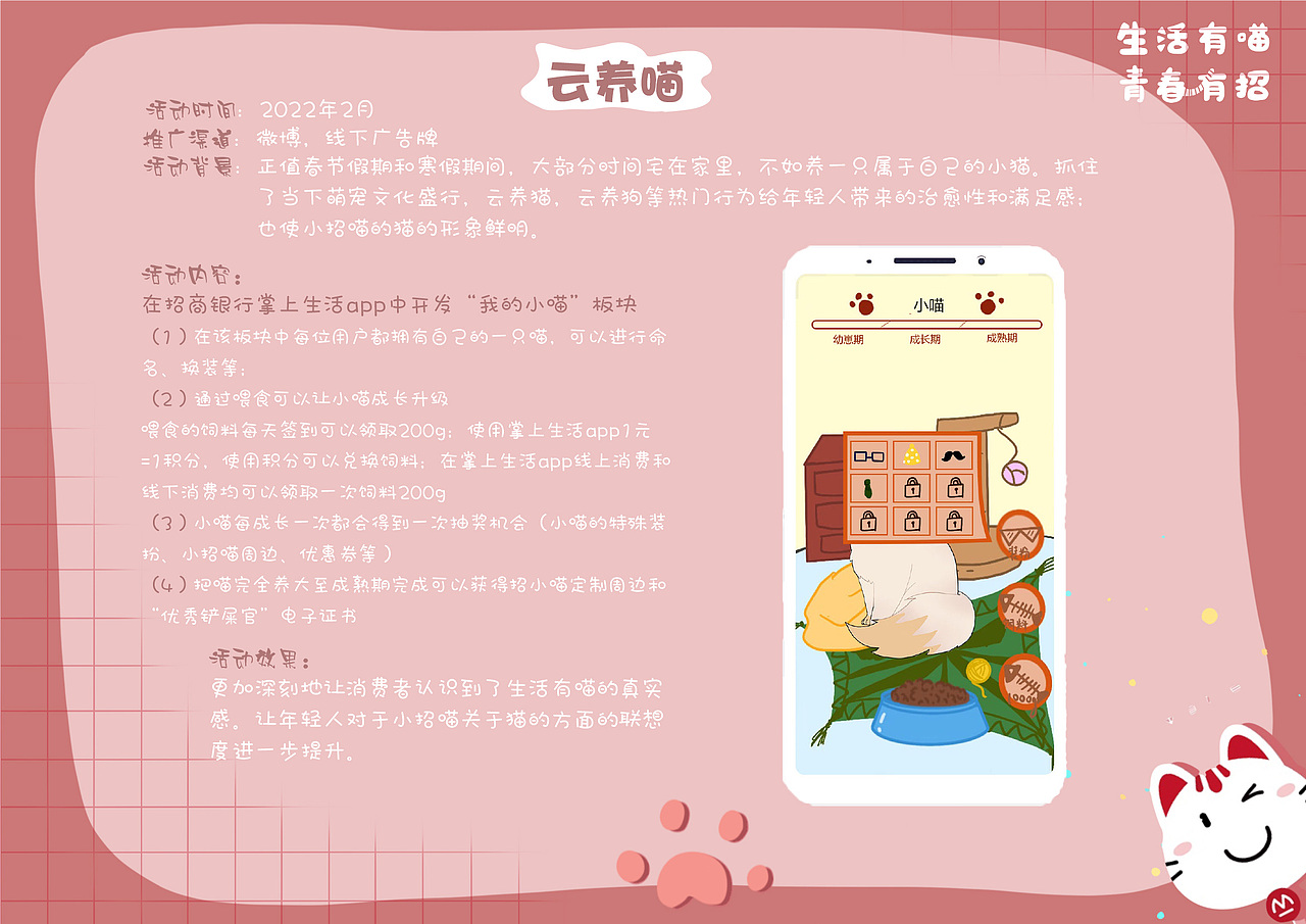 招商银行小招喵策划案 《生活有喵,青春有招》