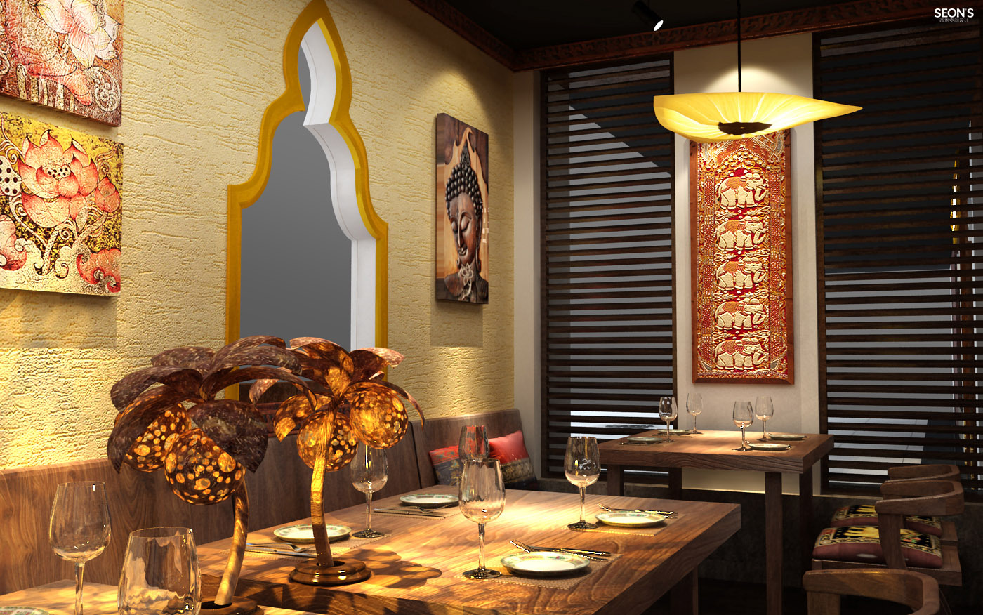 泰美蕉叶·泰式餐厅|空间|家装设计|SEON西恩空间设计 - 原创作品 - 站酷 (ZCOOL)