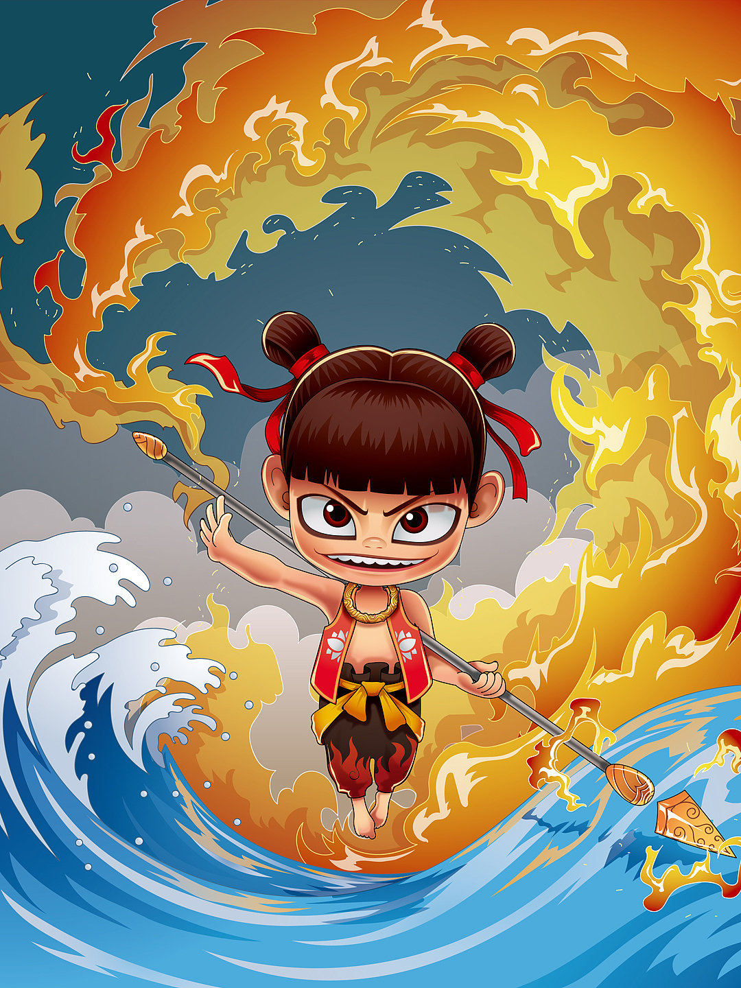 ai插图练习 哪吒|插画|创作习作|周董的卡通铺子_原创作品-站酷zcool