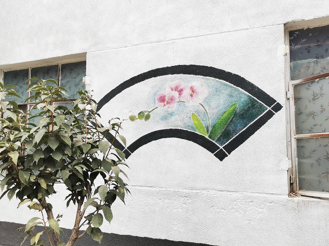 学校墙绘国画山水国画花卉油画山水真石漆画