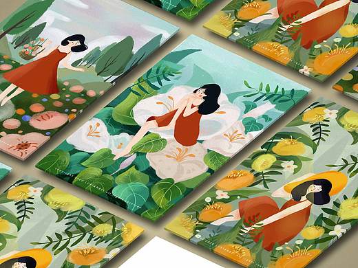 可爱风系列插画——红裙姑娘（个人主页-ZNDgwNTkyNDg=） - 创作习作 - 站酷设计师蓶蓶鹿仙贝原创素材 - 站酷ZCOOL