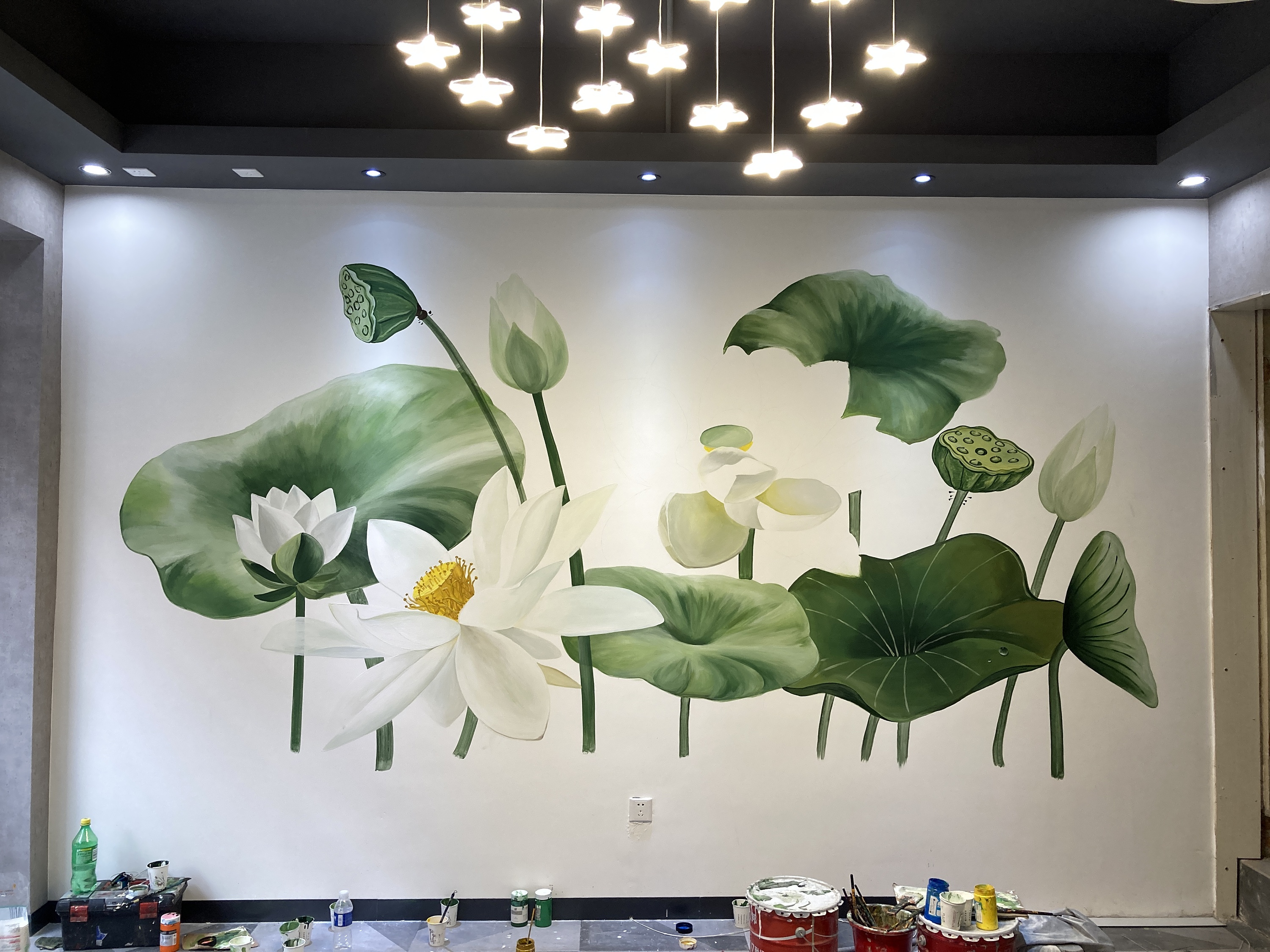 2017现代室内墙体彩绘图片库 – 设计本装修效果图