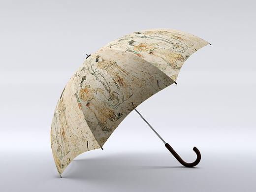 陕西历史壁画图观鸟捕蝉图晴雨伞（个人主页-ZMzQ4NTMyMDg=） - 生活用品 - 站酷设计师一览风华原创素材 - 站酷ZCOOL