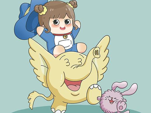 可爱女生，宠物（个人主页-ZNTIxMzI5MzY=） - 商业插画 - 站酷设计师楚歌平原创素材 - 站酷ZCOOL