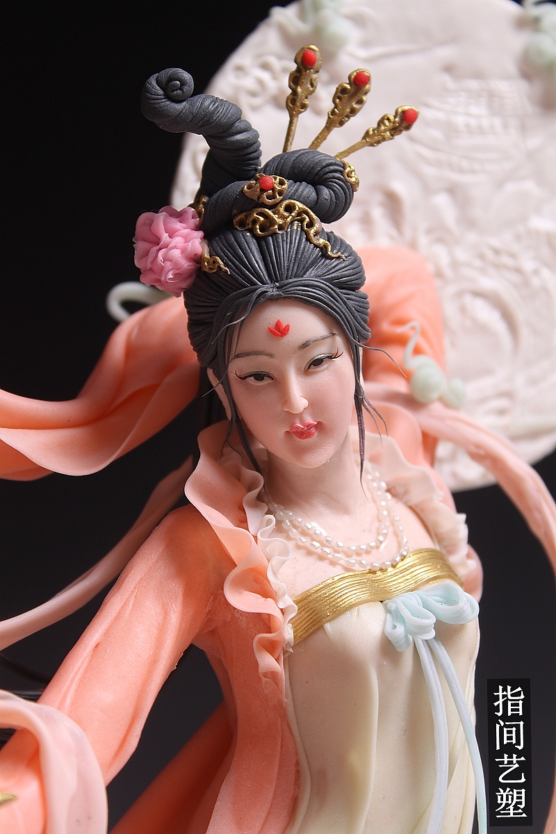 面塑（嫦娥奔月）（图ZOTAwNDQ0NDg=） - 手办/模玩 - 站酷设计师贺加贵3D翻糖原创素材 - 站酷ZCOOL