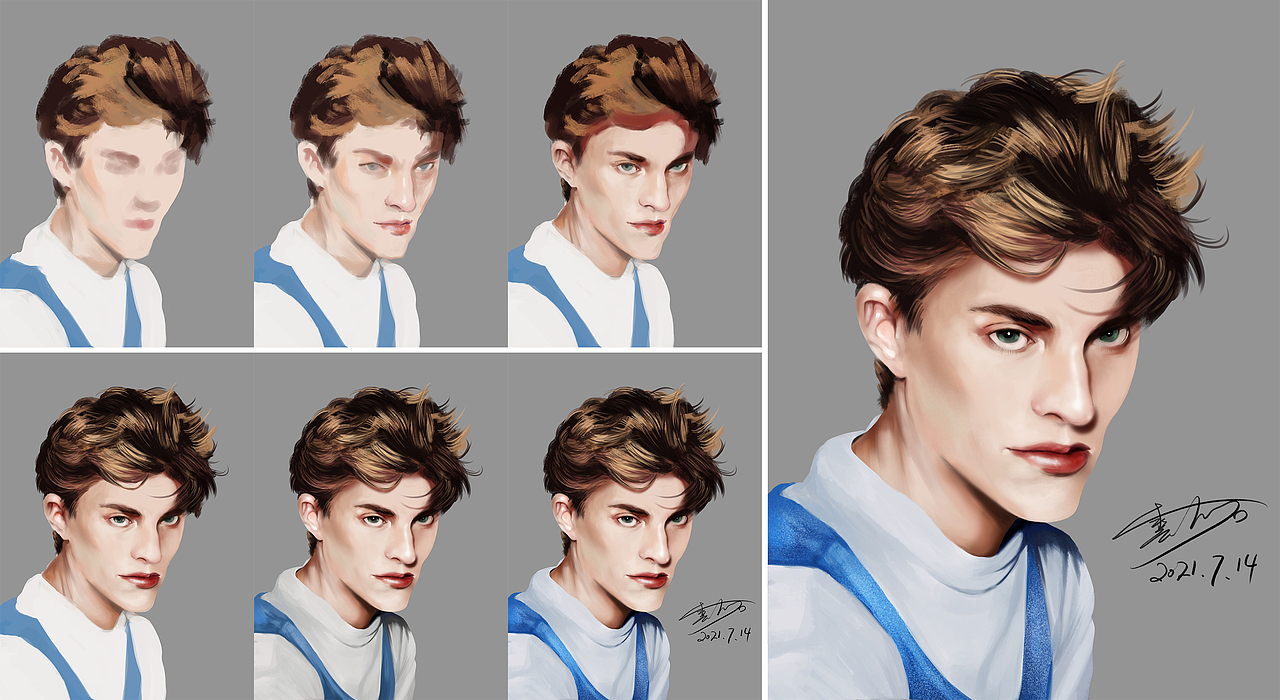 画个美男（图ZMjYyNzUxMzI4） - 创作习作 - 站酷设计师大自在的石头原创素材 - 站酷ZCOOL