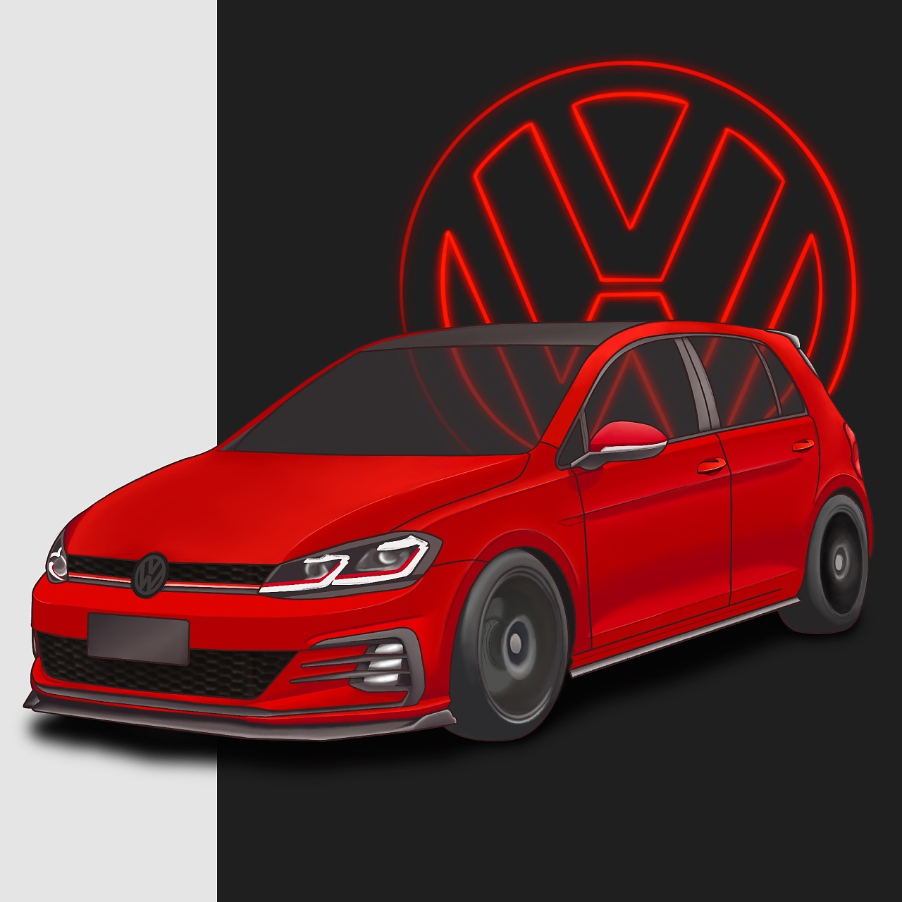 收藏 一汽大众gti-黑色背景 收藏 一汽大众gti-红黑logo背景 收藏