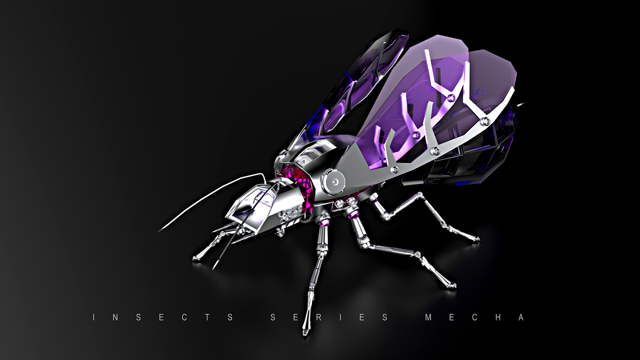 昆虫机甲渲染-悟杰高端视觉设计|三维|人物/生物|悟杰品牌视觉设计