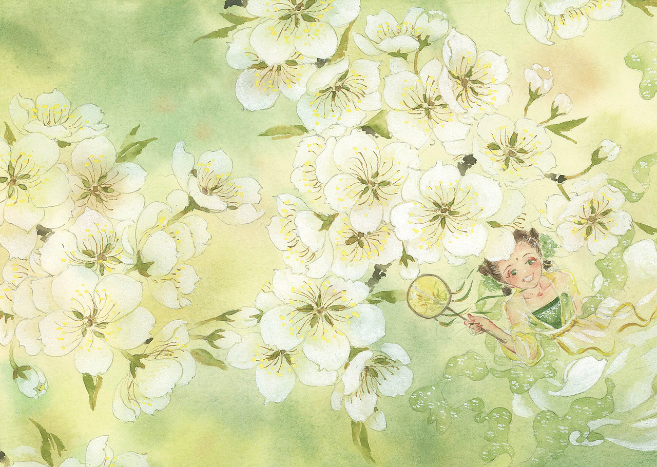 春日梨花（图ZMjAwOTE0MTQ4） - 艺术插画 - 站酷设计师0水间0原创素材 - 站酷ZCOOL