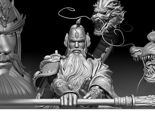ZBrush關(guān)羽半身雕刻（個人主頁-ZNDk0NTA1MDg=） - 人物/生物 - 站酷設(shè)計師恐龍貓原創(chuàng)素材 - 站酷ZCOOL