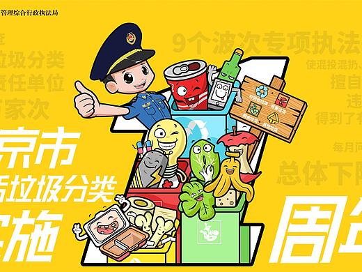 生活垃圾分类一周年海报