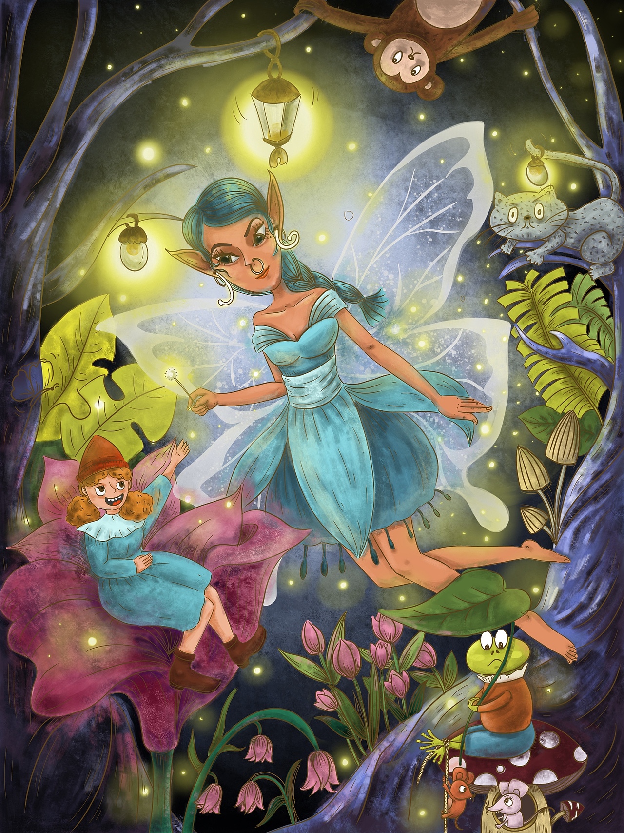 秘密森林|第一次尝试光影绘画|原创插画