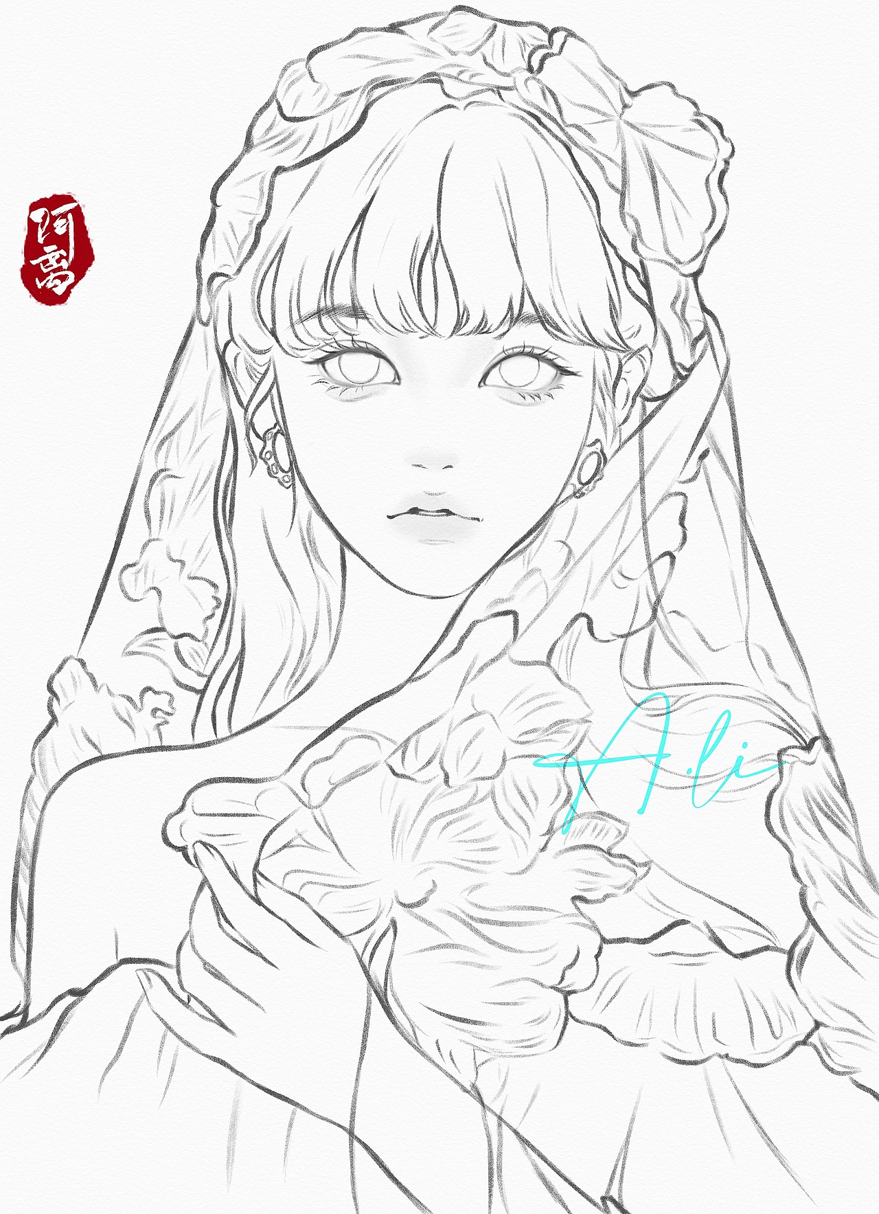 举报收藏分享原创作品插画艺术插画q版古力娜扎阿离手绘q版大乔挚爱花