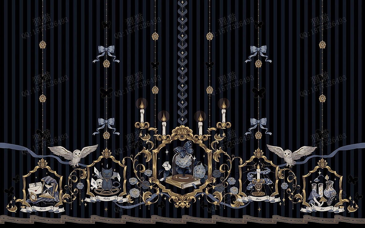 lolita柄图印花——黑魔法