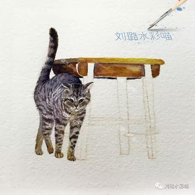 《蹭蹭猫》原创水彩教程（图ZNzY4NTQ4NTY=） - 绘画 - 站酷设计师刘璐水彩喵原创素材 - 站酷ZCOOL