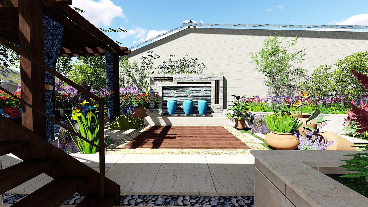 庭院景观设计（图ZNzIyMzgxODg=） - 景观设计 - 站酷设计师苦咖啡清茶原创素材 - 站酷ZCOOL