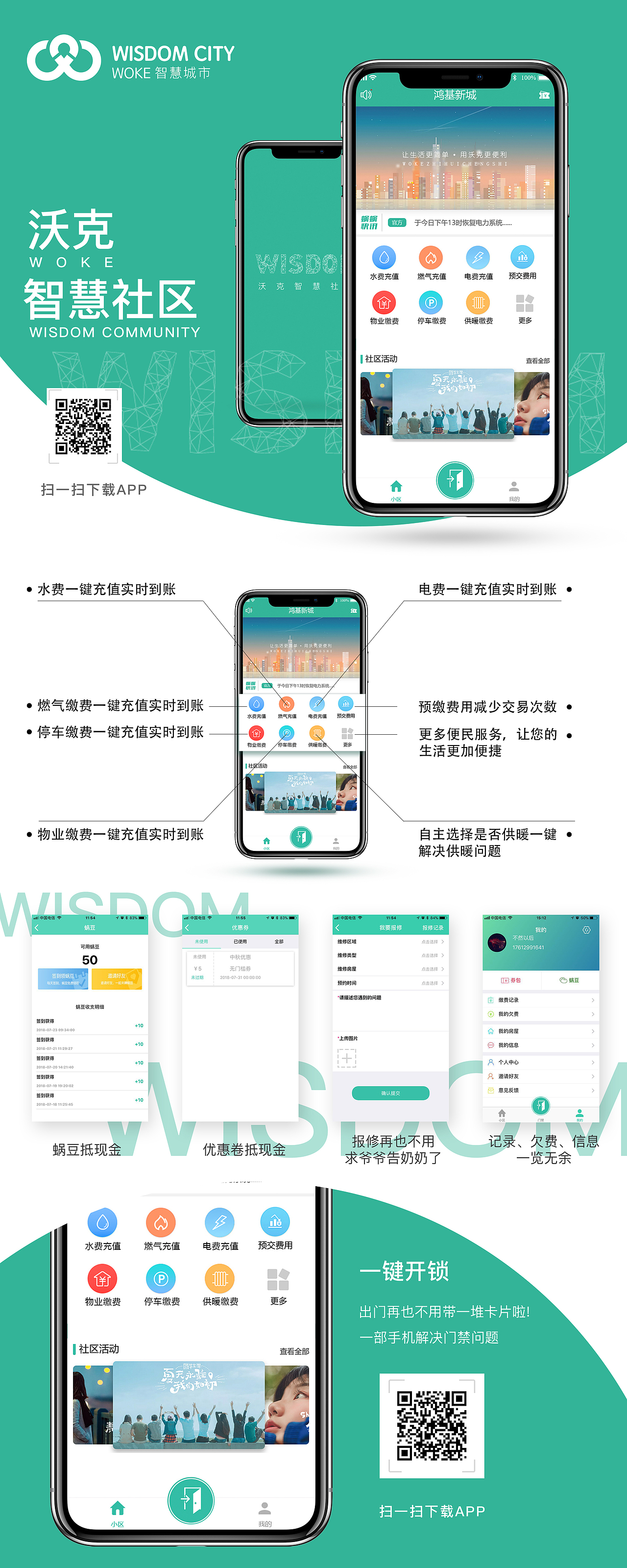 沃克智慧社区易拉宝（图ZMTIyNTY3NTk2） - 海报 - 站酷设计师设计师羽原创素材 - 站酷ZCOOL