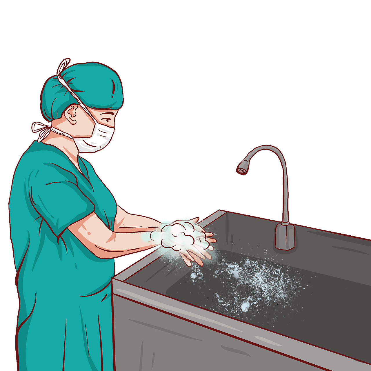 抗疫医护人员卡通