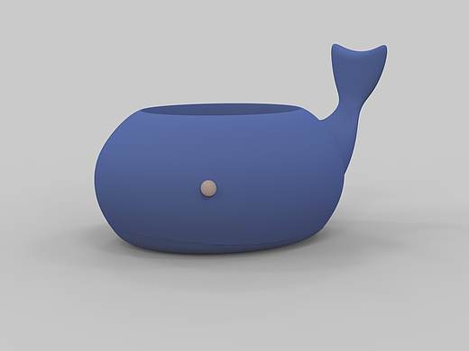 创意小鲸鱼花器商场玻璃钢花器小鲸鱼休息区花器