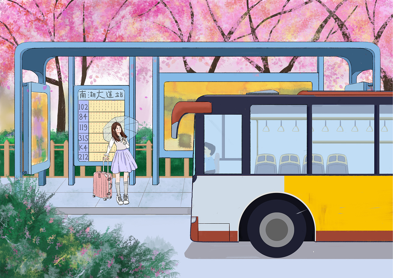等公交|插画|创作习作|路希文 - 原创作品 - 站酷 (zcool)