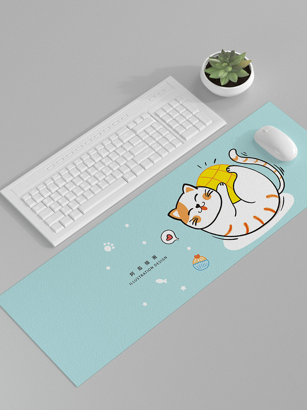文创产品猫咪可爱鼠标垫地毯垫子儿童手绘母婴印花贴纸