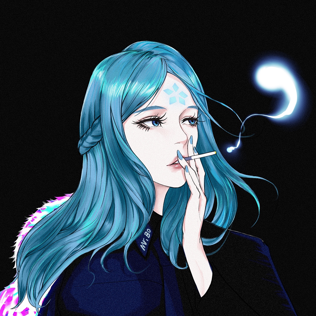 王者荣耀同人头像插画铠x王昭君