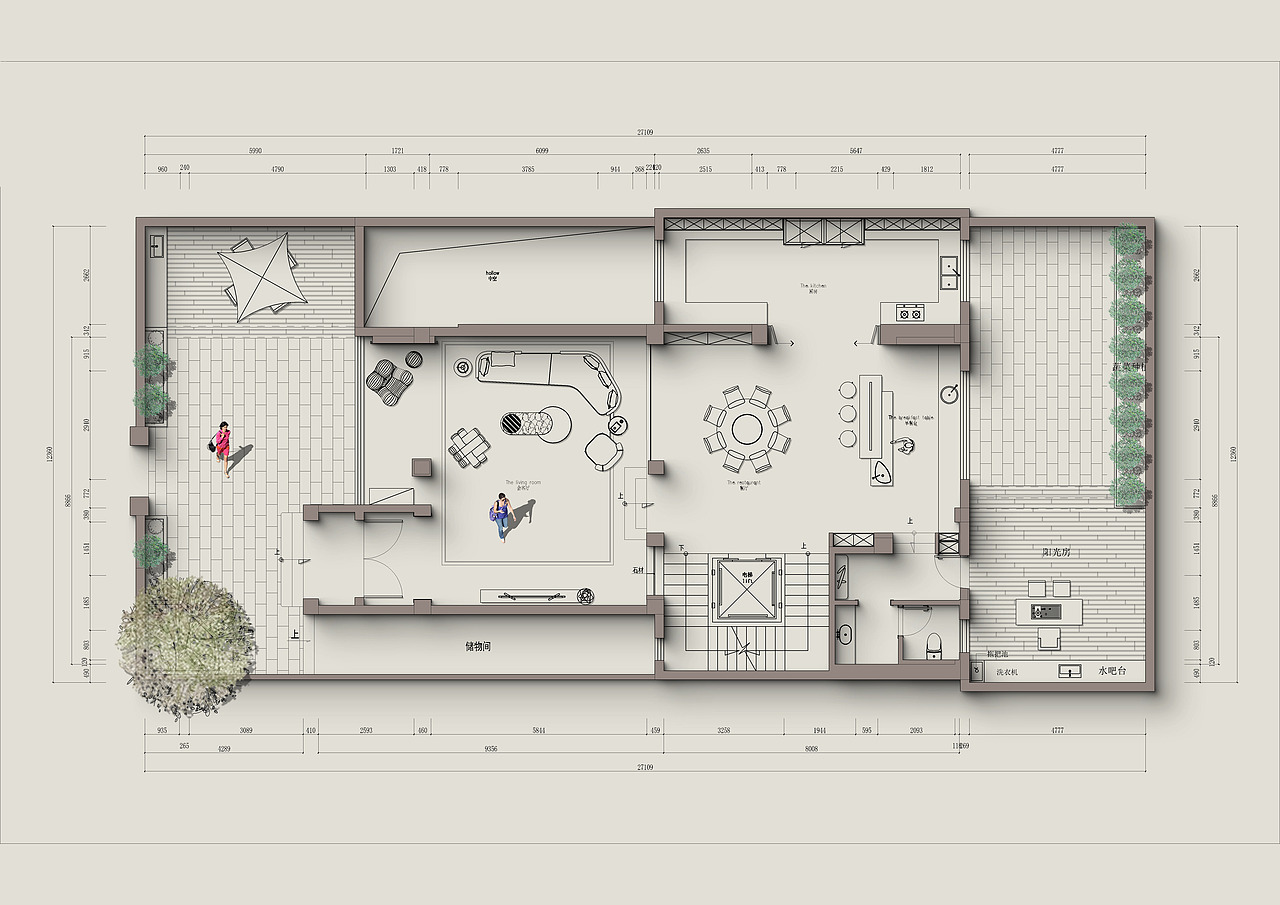 350平的景观庭院空间设计