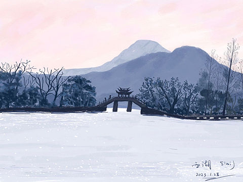 西湖（个人主页-ZNjQ1Mzg2NTY=） - 创作习作 - 站酷设计师桃子Sissi原创素材 - 站酷ZCOOL