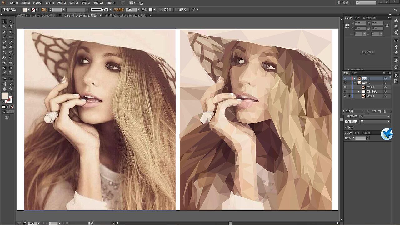 纯AI制作低多边形效果作品2