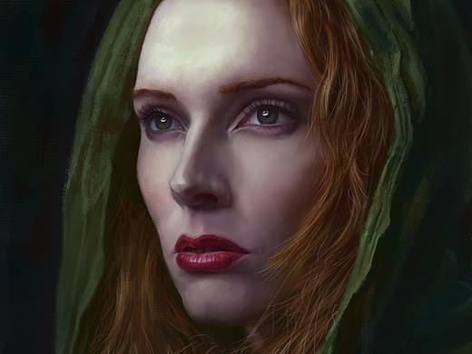 The Girl with Green Scarf