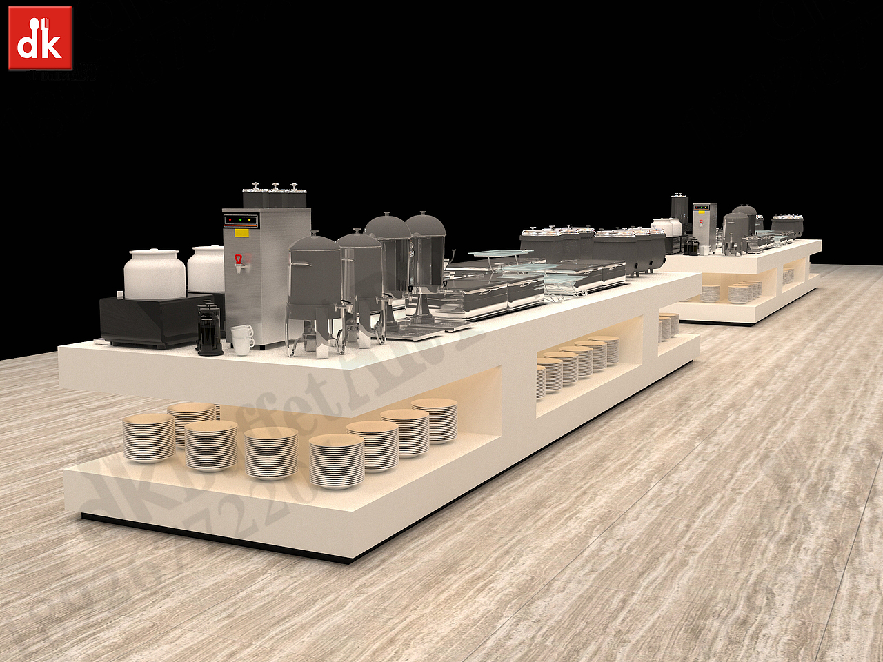 自助餐厅装修效果图 自助餐台设计制作 酒店餐厨设备