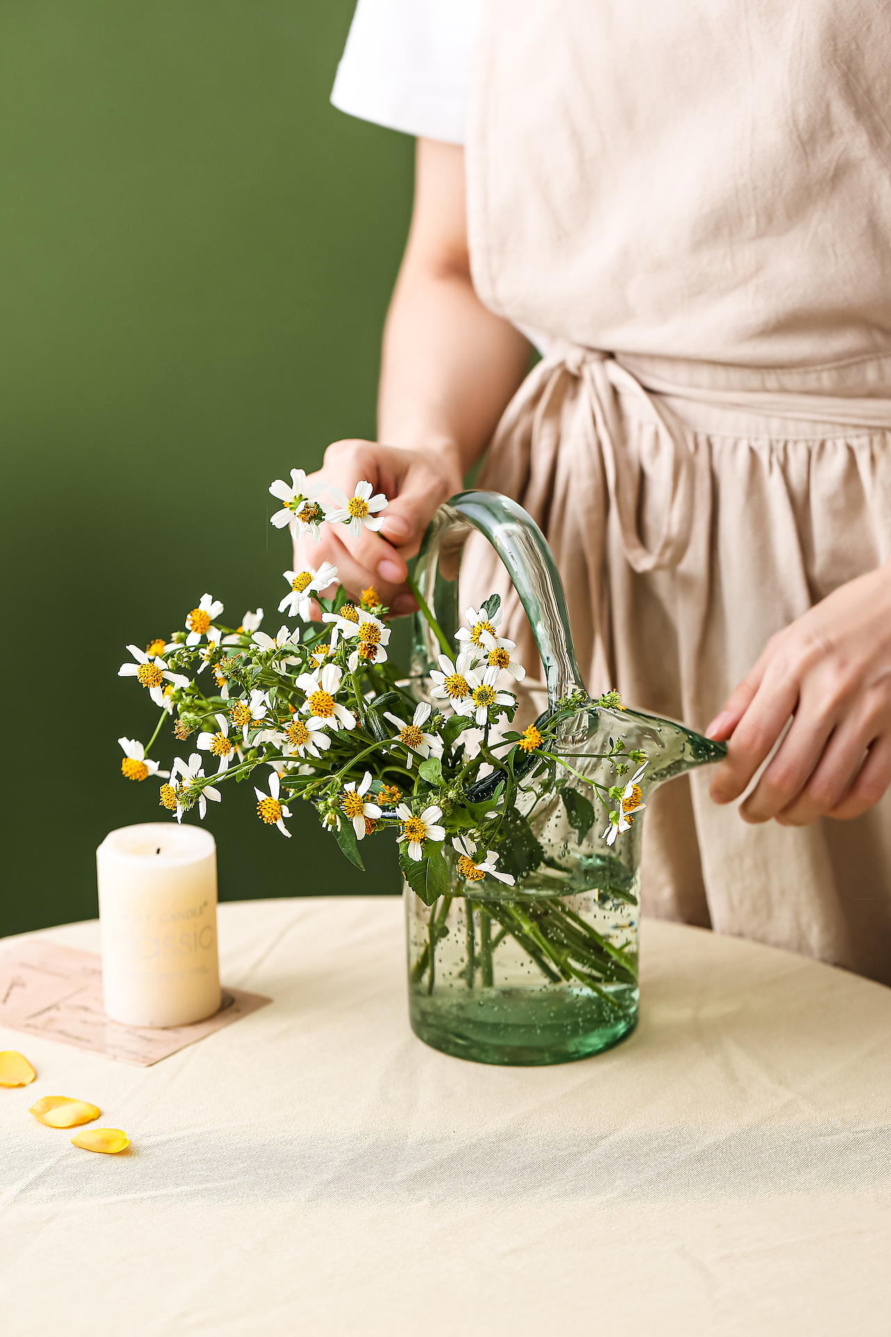 花与鱼/北欧花瓶/玻璃花瓶/手提花瓶