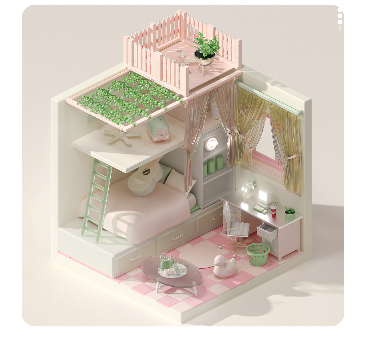 三维蜂巢—小房间