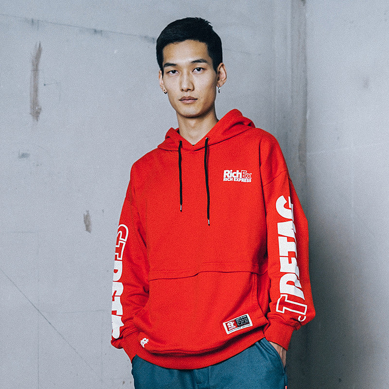 STRETAG宽松慵懒连帽卫衣女2020新款冬季情侣帽衫街头