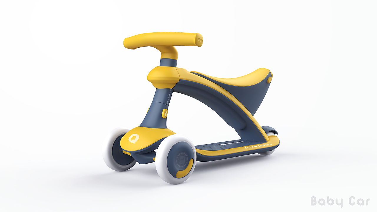 哈士奇设计作品 - 功能儿童滑板车