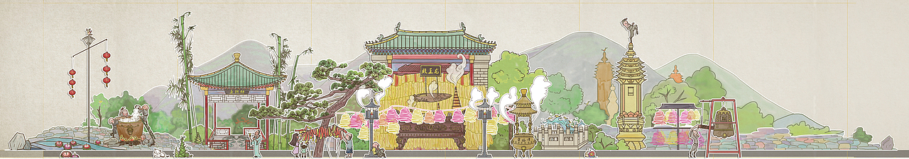 城市－景点－插画（图ZNTYwODY2MDg=） - 商业插画 - 站酷设计师douzimiao原创素材 - 站酷ZCOOL