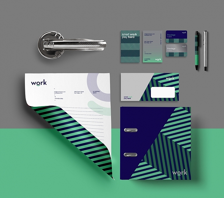 Work美国联合办公区品牌VI视觉设计
