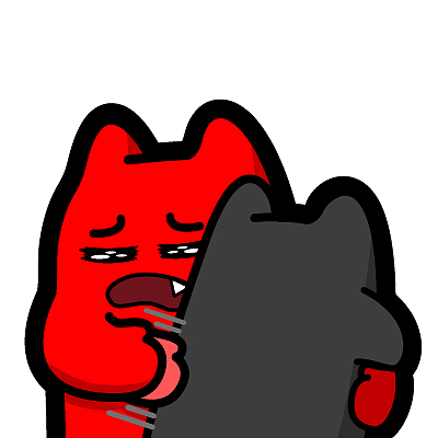 h75【魔鬼猫表情-拥抱】#半身 双子 同情 拍打 安慰 ip 魔性 斗图