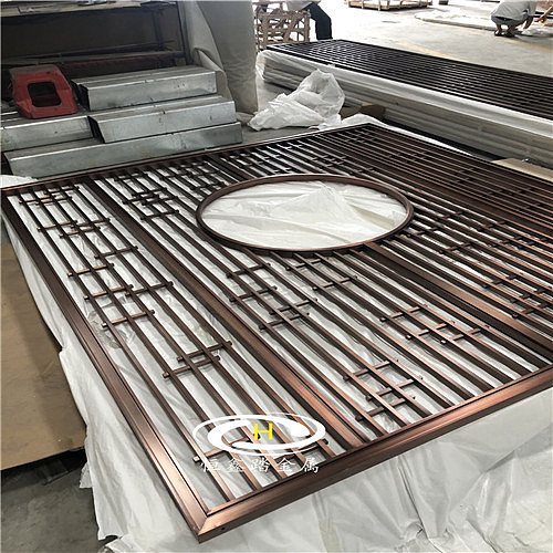 酒店红古铜不锈钢屏风金属不锈钢隔断屏风颇具梦幻意味