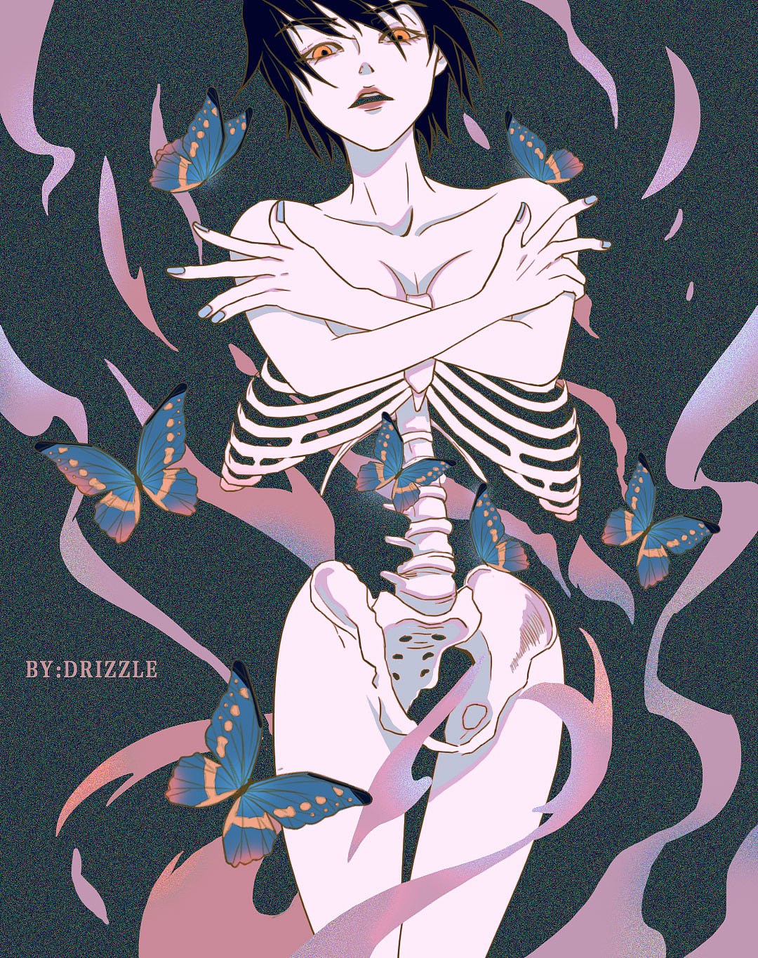 外翻的蝴蝶（图ZMjUxMzE0MjA4） - 单幅漫画 - 站酷设计师东门板桥原创素材 - 站酷ZCOOL