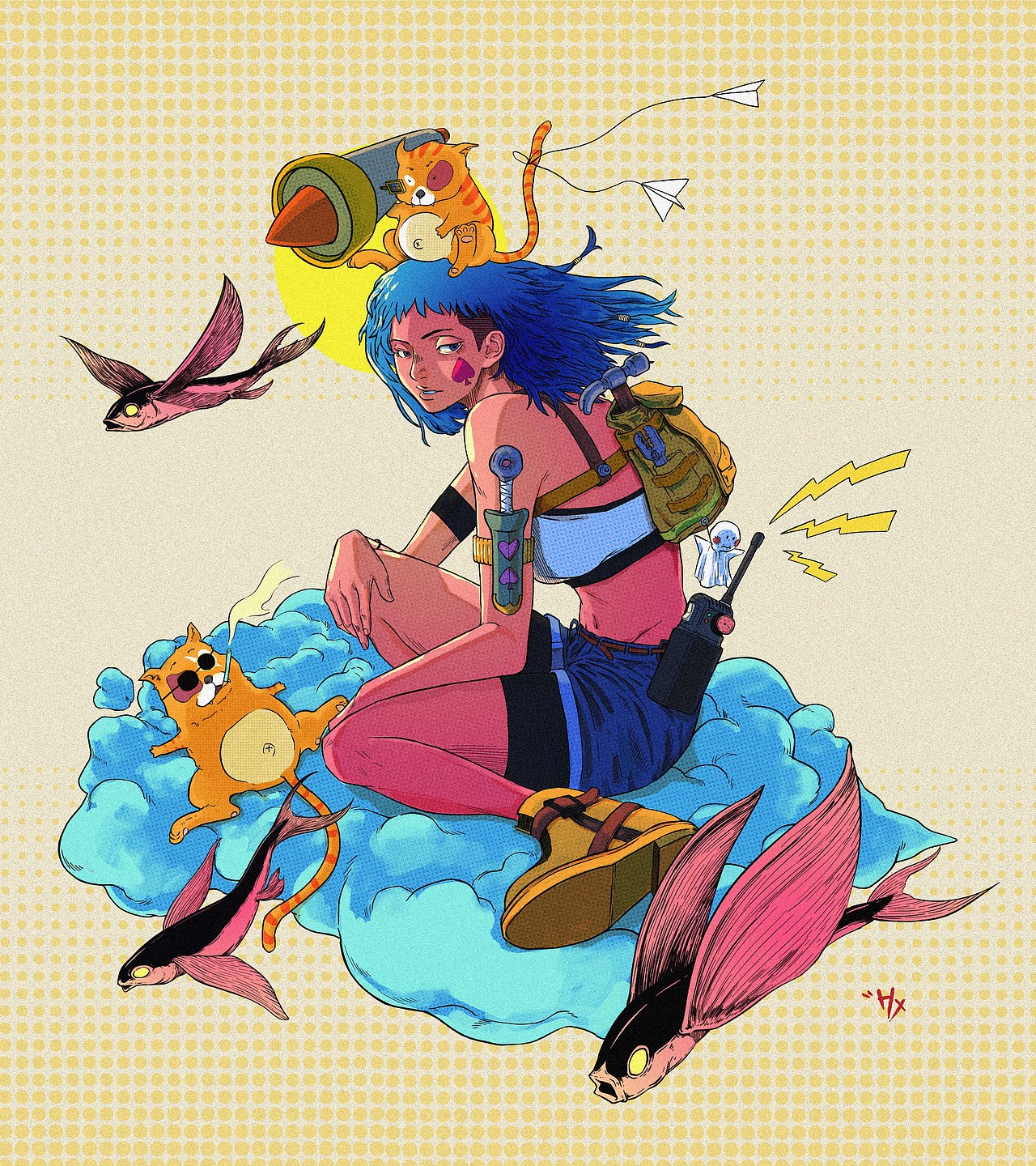 Flying Gal（图ZMjU5NDIzMDgw） - 创作习作 - 站酷设计师hanxiao_yabuki原创素材 - 站酷ZCOOL