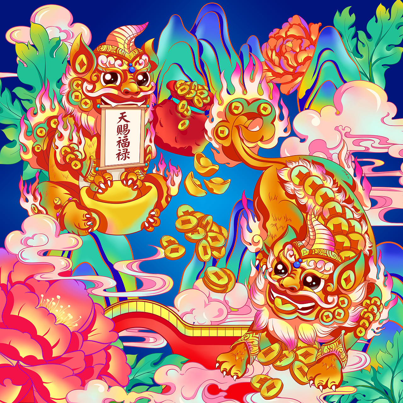 年画貔貅 | 天赐福禄