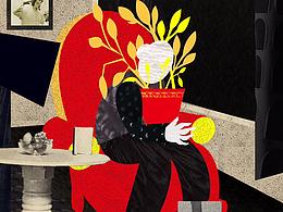 拼貼插畫 胡白老師臨摹1