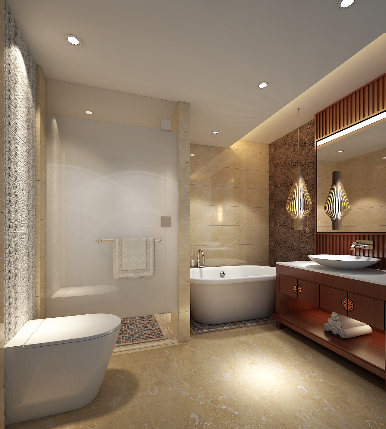 酒店标间卫生间设计 |空间|室内设计|针记 - 原创作品 - 站酷 (ZCOOL)