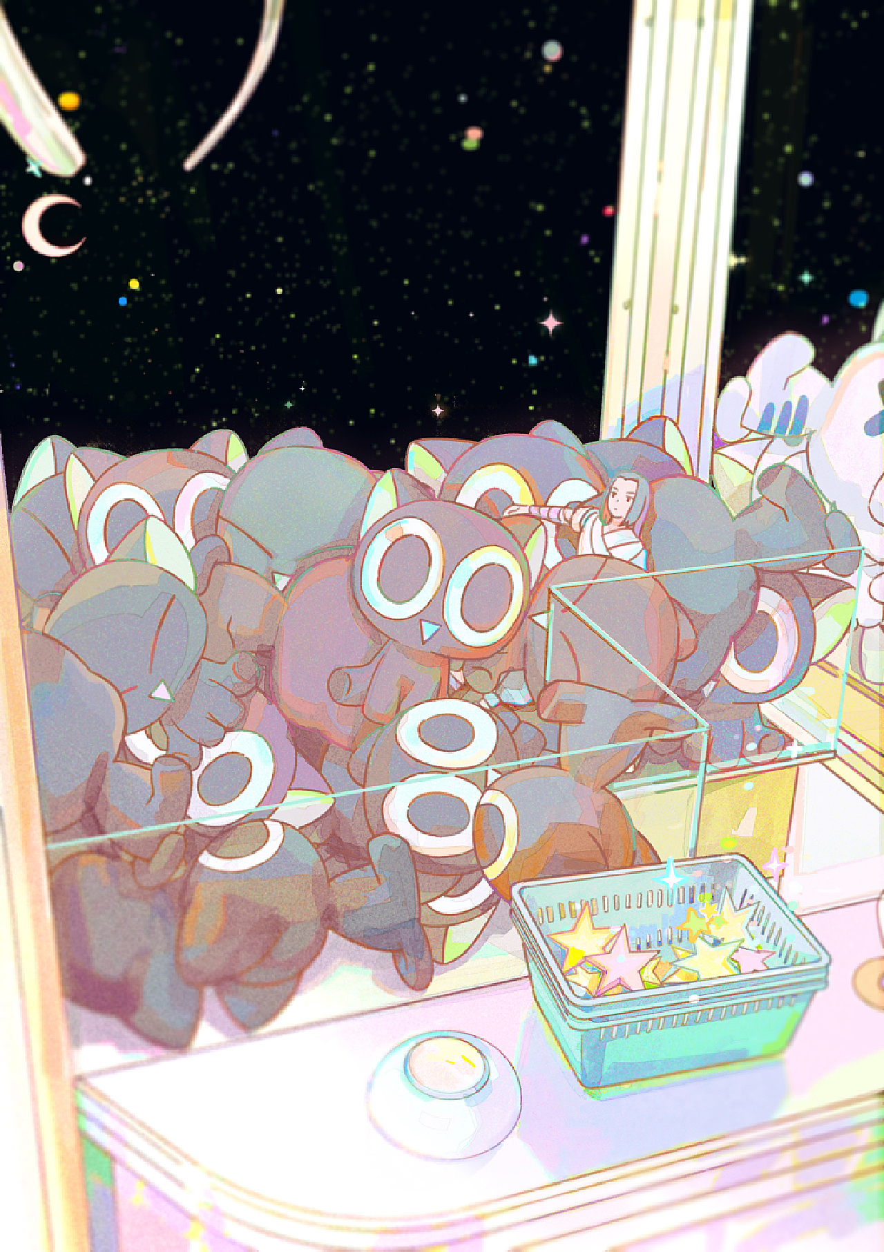「星星投币娃娃机」<br>我用星星作为筹码,<br>赌一场与你的偶遇。<br><br><br>