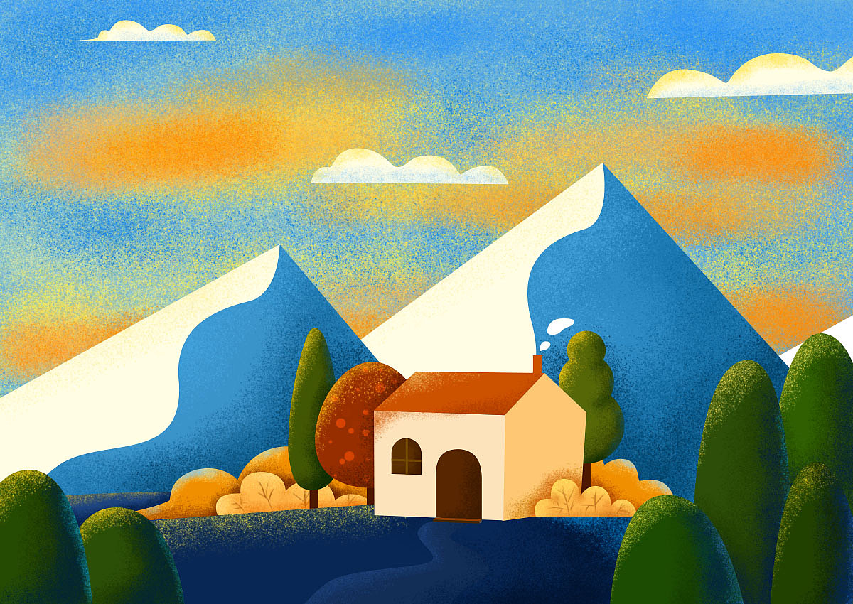 ps 肌理噪点插画