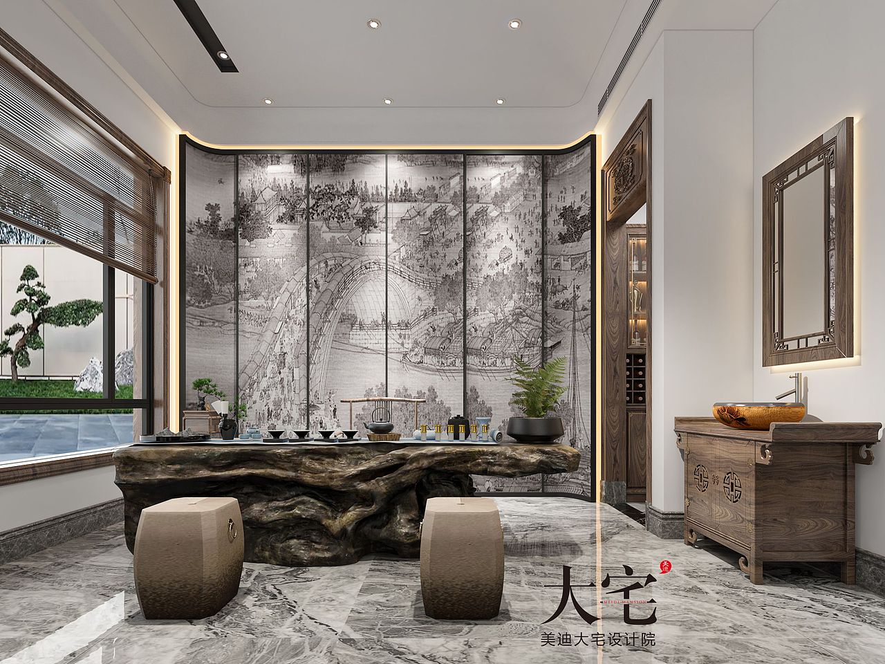 美迪大宅设计院 丨 长沙别墅-龙湖-新中式风（图ZMjgwMzk5MTEy） - 家装设计 - 站酷设计师美迪大宅设计院原创素材 - 站酷ZCOOL