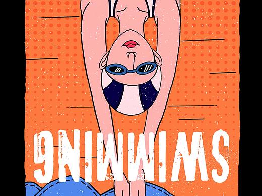 游泳（个人主页-ZMzc1MTM2NzY=） - 艺术插画 - 站酷设计师能不这么逗吗原创素材 - 站酷ZCOOL